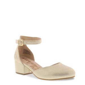 Sam Edelman Evelyn Sue Gold Block Heel Pump Kids Size 6
